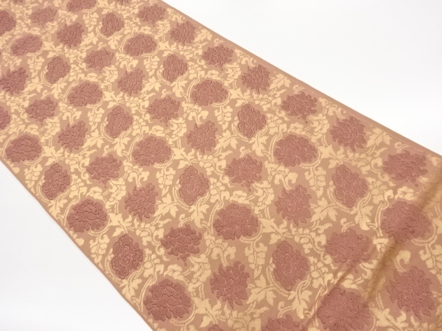 JAPANESE FUKURO OBI / WOVEN FLOWER ARABESQUE